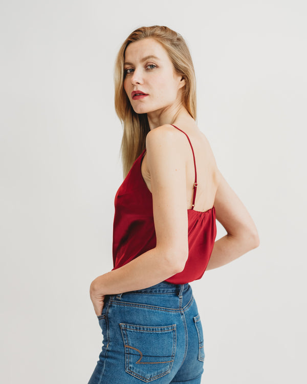 Worry-Free Silk Cami - Ruby Red